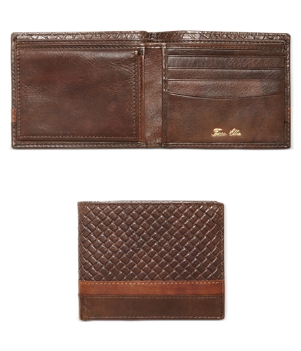 Tasso Elba Mens Caserta Slim Bifold Wallet brown One Size