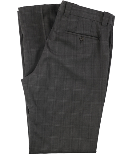 The Men's Store Mens Tonal Check Dress Pants Slacks medbrown 34x34