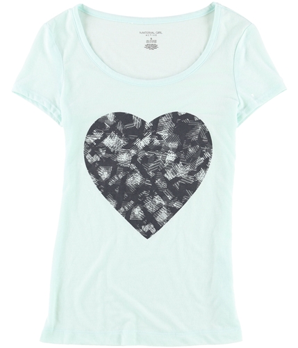 Material Girl Womens Heart Graphic T-Shirt blue S