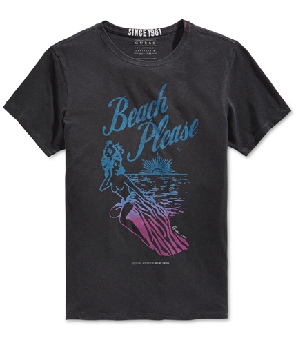 GUESS Mens Beach Please Graphic T-Shirt phantommulti S