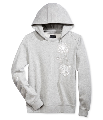 GUESS Mens Roy Embroidered Hoodie Sweatshirt heatherlightgrey XL