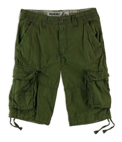 Wearfirst Mens Woven Casual Cargo Shorts capeolive 32