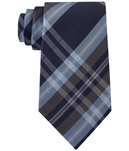 Kenneth Cole Mens Classic Plaid Self-tied Necktie navy One Size