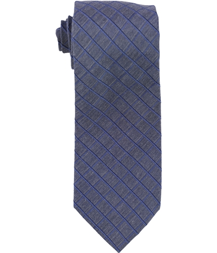Kenneth Cole Mens Peter Grid Self-tied Necktie navy One Size