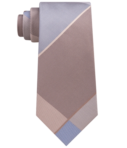 Kenneth Cole Mens Plaid Silk Self-tied Necktie beige One Size