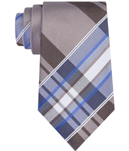 Kenneth Cole Mens Plaid Self-tied Necktie medbeige One Size