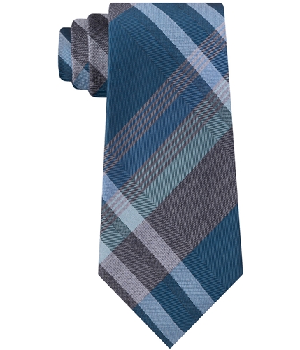 Kenneth Cole Mens Plaid Self-tied Necktie brightblue One Size