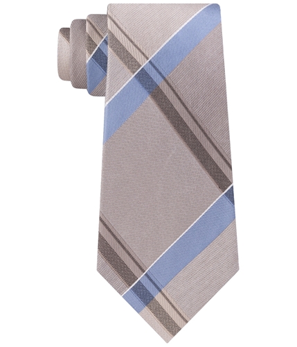 Kenneth Cole Mens Argento Plaid Self-tied Necktie medbeige One Size