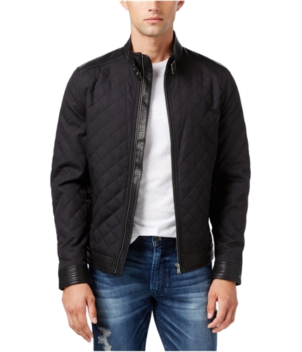 GUESS Mens Neil Quilted Bomber Jacket jetblack XL