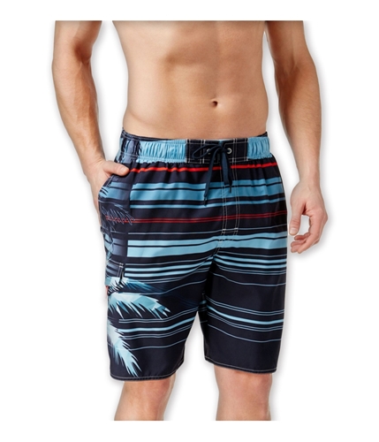 Newport Blue Mens Striped Palm Swim Bottom Board Shorts blue S