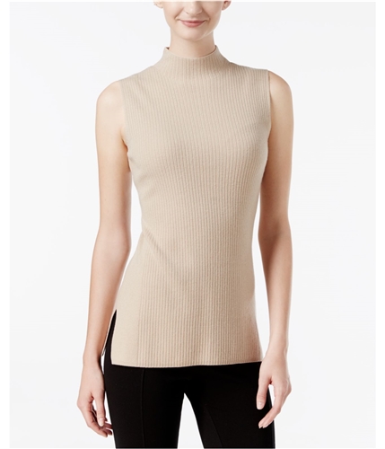 Calvin Klein Womens Ribbed Sweater Vest beige M