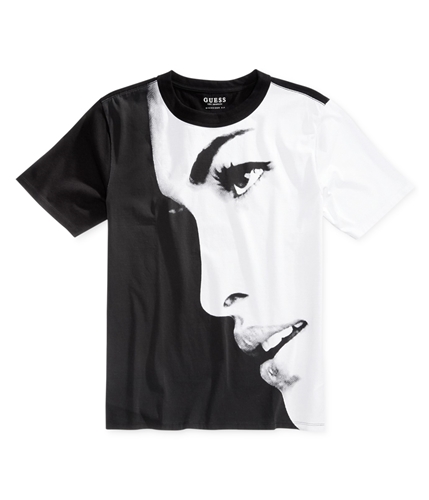GUESS Mens Face Graphic T-Shirt jetblackmulti S