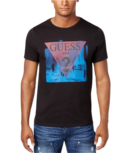 GUESS Mens Logo Graphic T-Shirt black L
