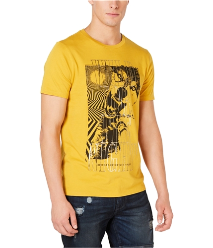 GUESS Mens Wild For The Night Graphic T-Shirt yellow XL