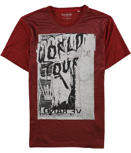 GUESS Mens Wynn World Tour Graphic T-Shirt chilired L