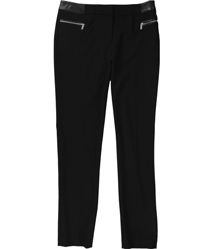 Calvin Klein Womens Faux Leather Trim Casual Trouser Pants black 2x28