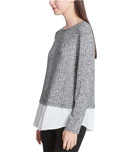 Calvin Klein Womens Shirttail Hem Pullover Sweater medgraywhite S