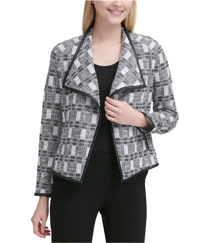 Calvin Klein Womens Metallic Tweed Blazer Jacket black XS