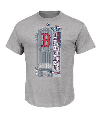 Majestic Mens Red Sox World Domination Graphic T-Shirt gry XL