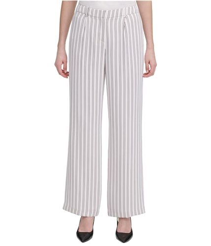 Calvin Klein Womens Double Stripe Dress Pants white 4x32