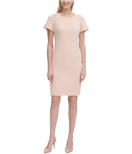 Calvin Klein Womens Puff Shoulder Sheath Dress ltpink 4