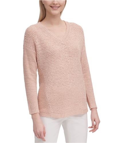 Calvin Klein Womens Open Stitch Pullover Sweater paspink XS
