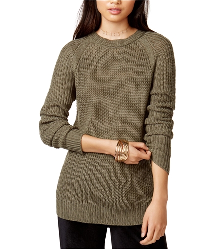 BB Dakota Womens Cutout Knit Sweater ltolive M