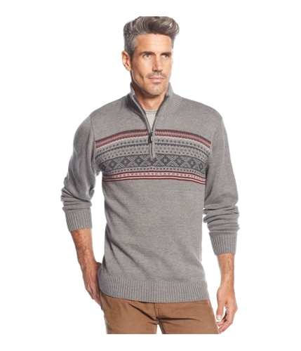 Tricots St Raphael Mens Isle Quarter-Zip Pullover Sweater ironhtr L