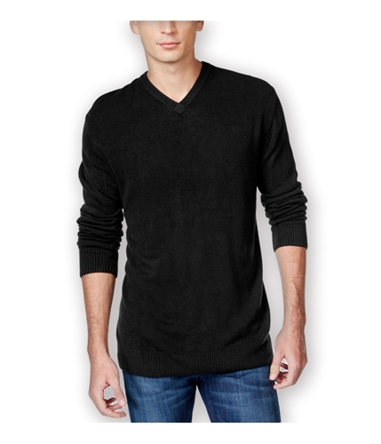 Tricots St Raphael Mens Solid Textured Chest Pullover Sweater black S