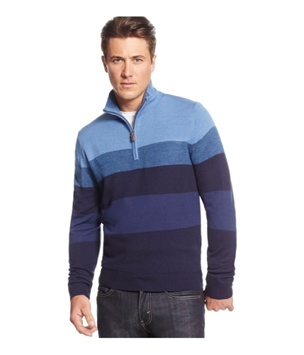 Tricots St Raphael Mens Colorblock 1/4 Zip Pullover Sweater seahthr S