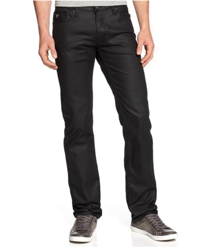 GUESS Mens Coated Straight Leg Jeans black 32x32
