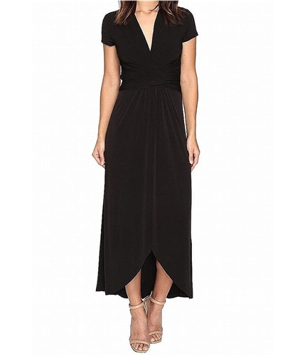Michael Kors Womens High-Low Faux Wrap Dress black S