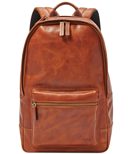 Fossil Unisex Leather Standard Backpack cognac