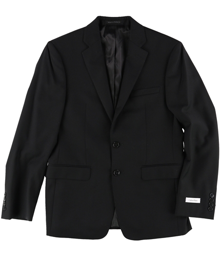 Calvin Klein Mens Notch Lapel Two Button Blazer Jacket black 38
