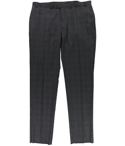 Calvin Klein Mens Windowpane Dress Pants Slacks grey 48x42