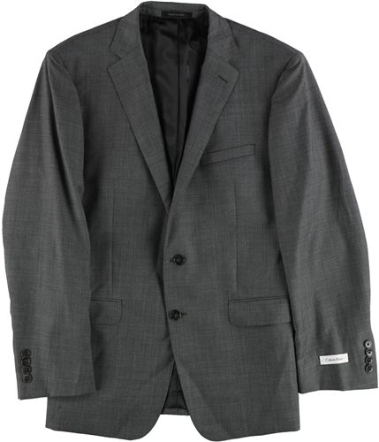 Calvin Klein Mens Slim-Fit Two Button Blazer Jacket grey 36