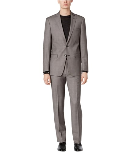Calvin Klein Mens 2-Piece Two Button Formal Suit blackwhite 38x37
