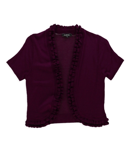 Elementz Womens Ruffle Knit Sweater purple S