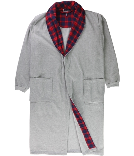 Club Room Mens Plaid Collar Non Belted Robe medred One Size