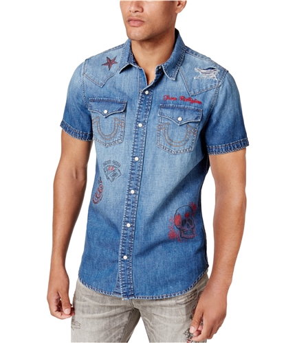 True Religion Mens Western Button Up Shirt dyfmweornink M