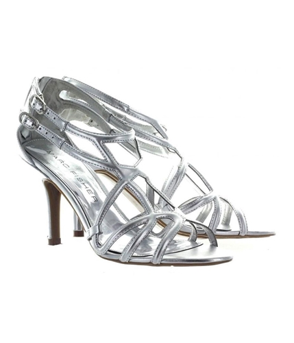 Marc Fisher Womens Silver Strappy Comfort Heels silver 9