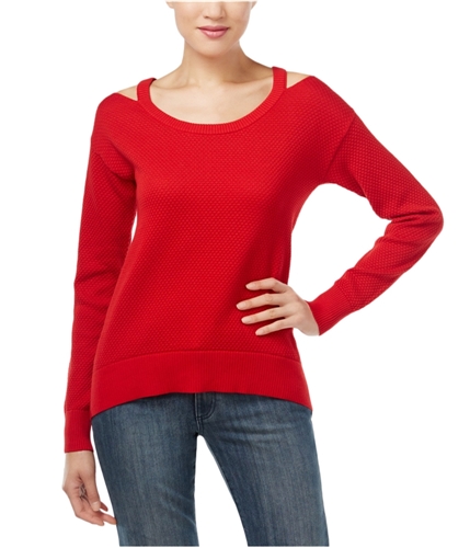 Michael Kors Womens Cold Shoulder Pullover Sweater redblaze L