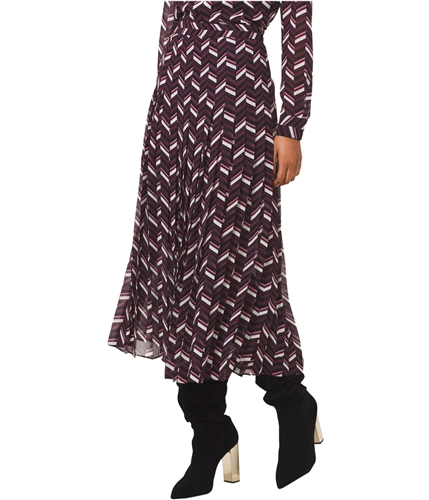 Michael Kors Womens Chevron Pleated Skirt purple 2