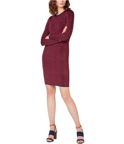 Michael Kors Womens Jacquard Sweater Dress orange S