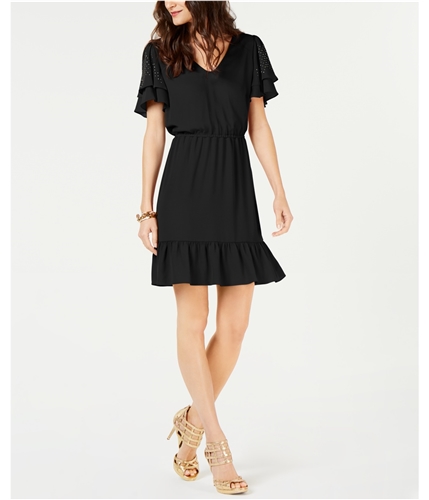 Michael Kors Womens Double Sleeve Mini Dress black M