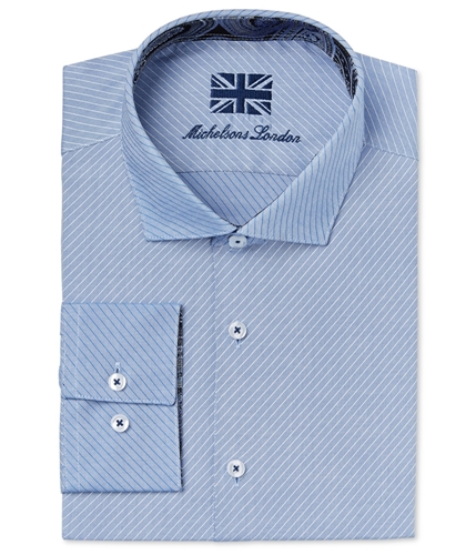 Michelsons London Mens Blue Dobby Button Up Shirt 450 M