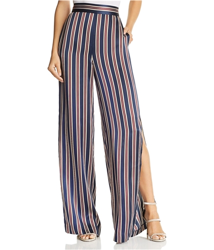 CAMI NYC Womens Striped Wide Leg Casual Trouser Pants navy L/34