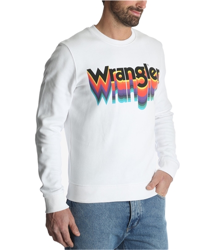 Wrangler Mens Multi-Color Logo Pullover Sweater white 2XL