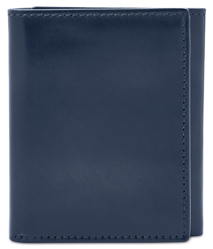 Fossil Mens Leather Trifold Wallet navy One Size