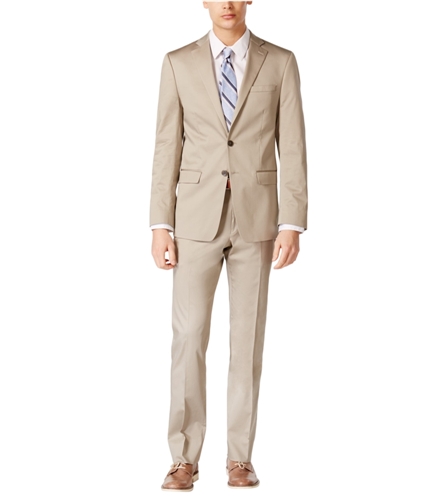 Calvin Klein Mens Tan Two Button Formal Suit khaki 38x37